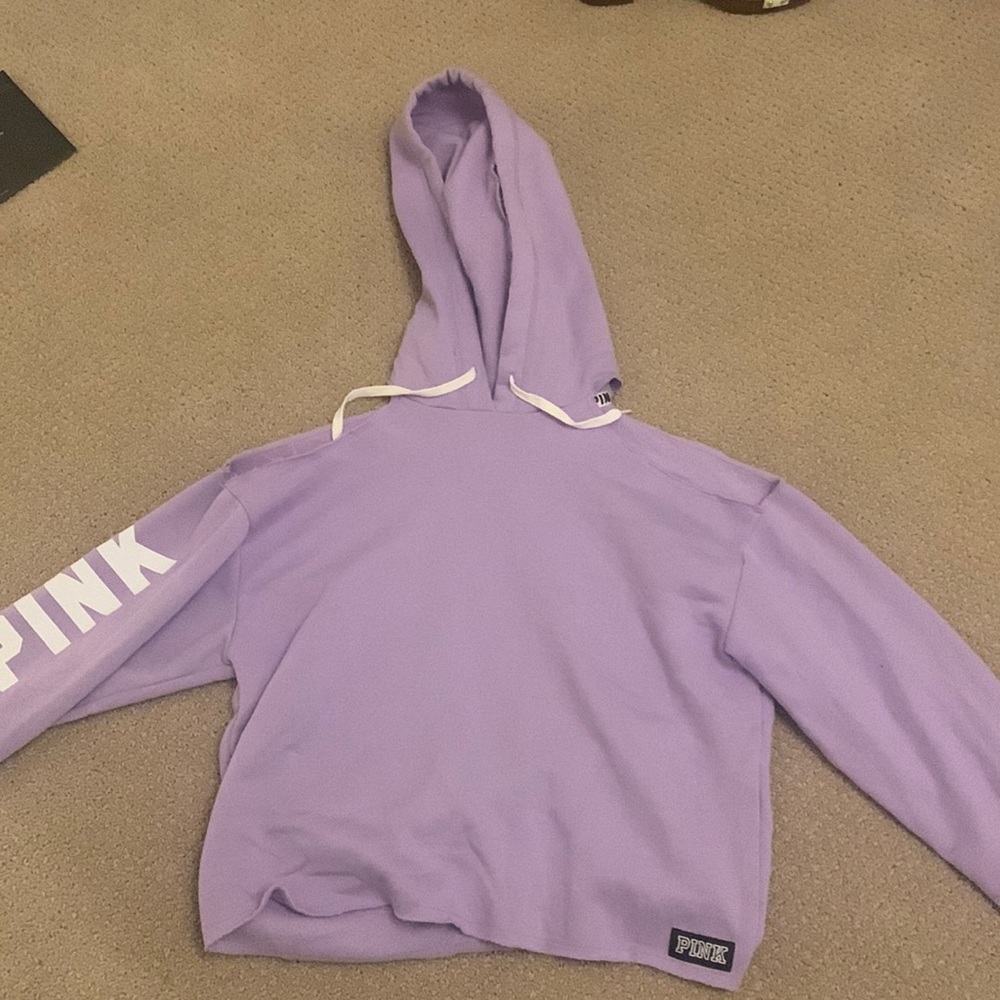 PINK shoulder cutout hoodie